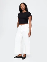 High Rise Stride Wide-Leg Ankle Jeans