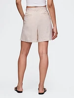 365 High Rise Linen-Blend Shorts