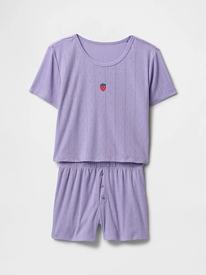 Kids Recycled PJ Shorts Set