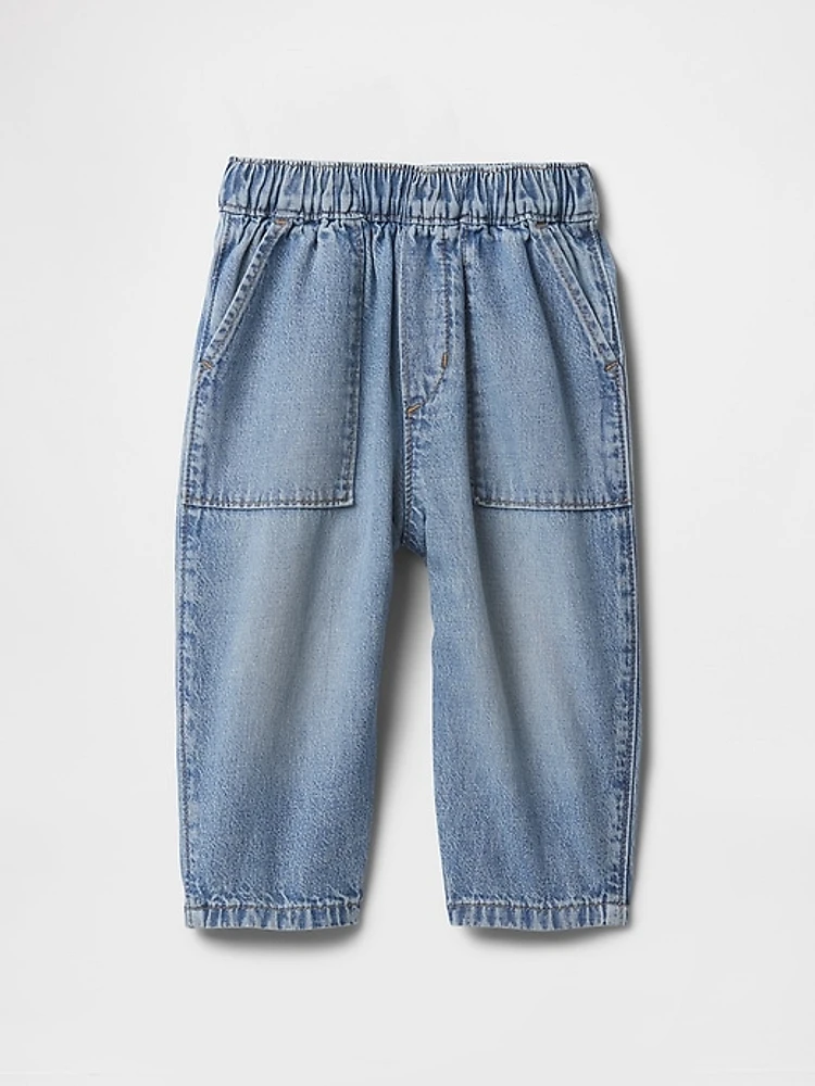 Baby & Toddler Pull-On Barrel Jeans