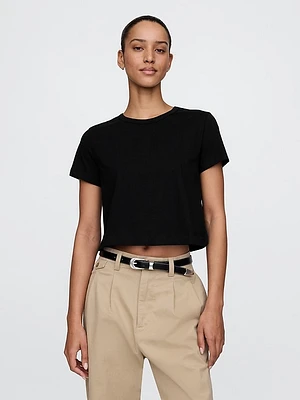 Organic Cotton Vintage Shrunken Cropped T-Shirt