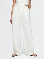 365 High Rise Linen-Blend Trousers