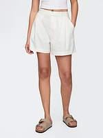 365 High Rise Linen-Blend Shorts