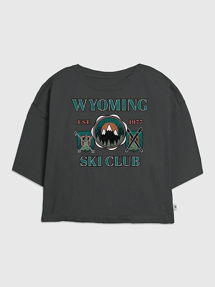 Kids Wyoming Ski Club Graphic T-Shirt