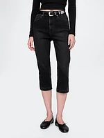 High Rise Cropped Capri Jeans