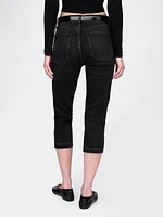 High Rise Cropped Capri Jeans