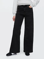 Curvy High Rise Stride Wide-Leg Jeans