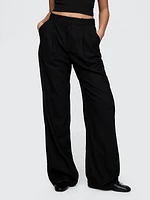 365 High Rise Linen-Blend Trousers