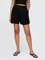 365 High Rise Linen-Blend Shorts