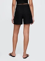 365 High Rise Linen-Blend Shorts