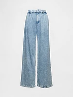 365 High Rise UltraSoft Pleated Denim Trousers