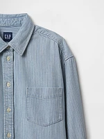 Railroad Striped Denim Big Shirt