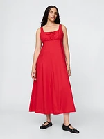 Linen-Blend Maxi Dress