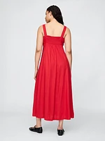 Linen-Blend Maxi Dress