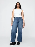 High Rise Stride Wide-Leg Ankle Jeans