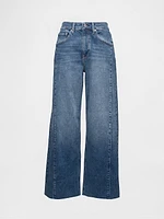 High Rise Stride Wide-Leg Ankle Jeans