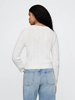 Classic Cable-Knit V-Neck Sweater