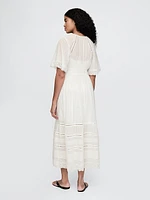 Lace-Trim Midi Dress