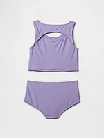 Kids Cutout Tankini Swim Two-Piece