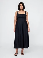 Linen-Blend Maxi Dress