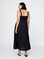 Linen-Blend Maxi Dress