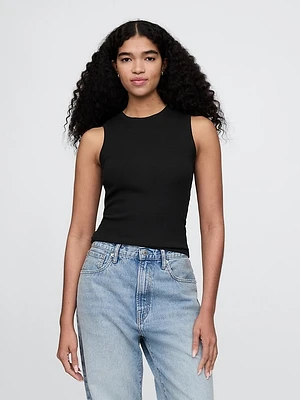 Modern Rib High Neck Top