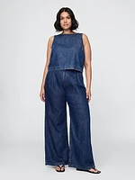 365 High Rise UltraSoft Pleated Denim Trousers