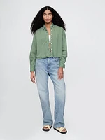 UltraSoft Denim Cropped Swing Shirt