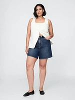 4.75" High Rise A-Line Denim Short