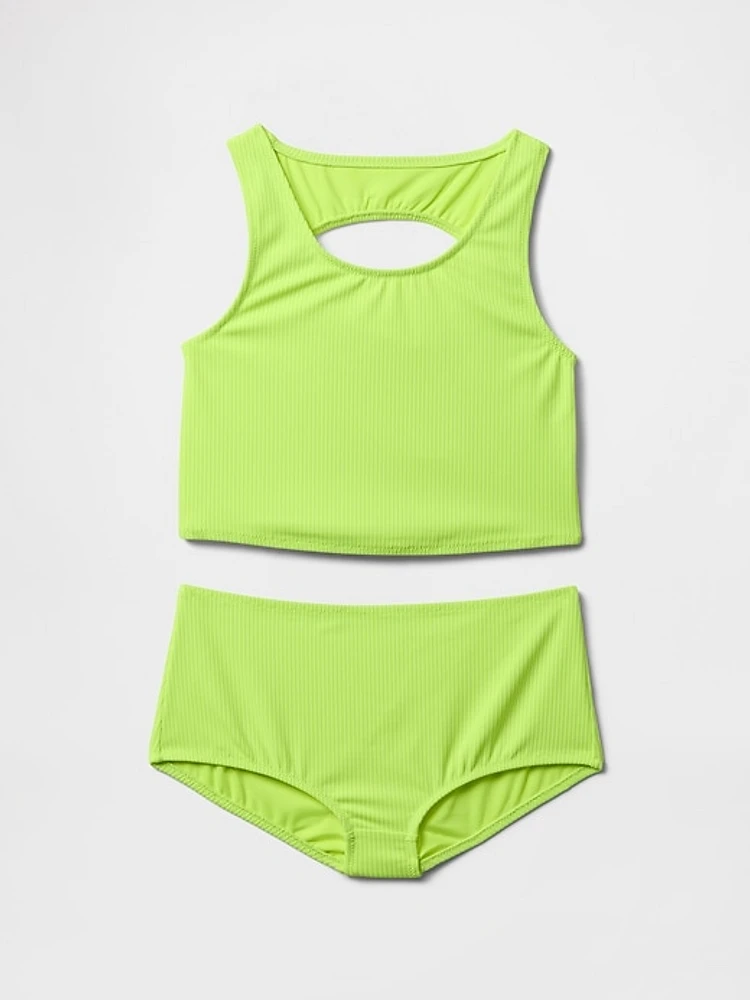 Kids Cutout Tankini Swim Two-Piece