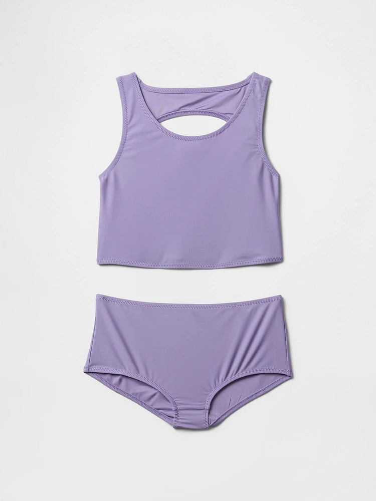 Kids Cutout Tankini Swim Two-Piece