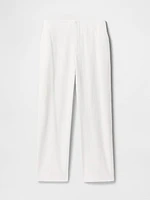 Linen-Blend Relaxed Straight Ankle Pants