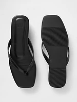 Vegan Leather Flip Flop Sandals