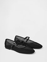 Vegan Suede Mary Jane Flats