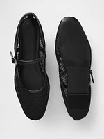 Vegan Suede Mary Jane Flats