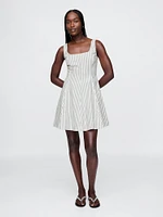 Linen-Blend Mini Dress
