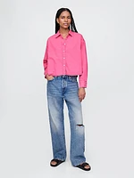 UltraSoft Denim Cropped Swing Shirt