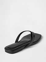 Vegan Leather Flip Flop Sandals