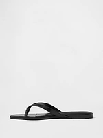 Vegan Leather Flip Flop Sandals