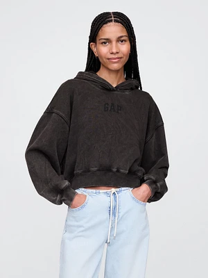 VintageSoft Cropped Camo Hoodie