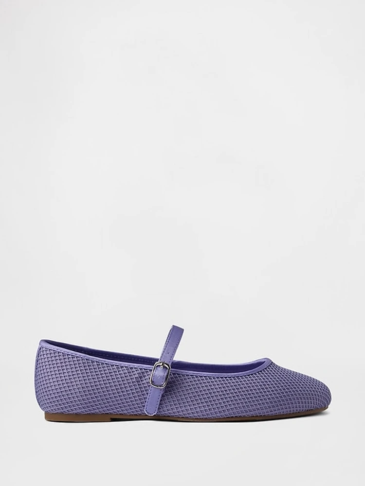 Kids Mesh Mary Jane Flats