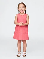 Baby & Toddler Linen-Cotton Scalloped Shift Dress