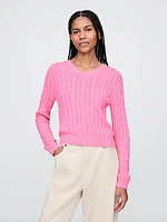 Classic Cable-Knit V-Neck Sweater