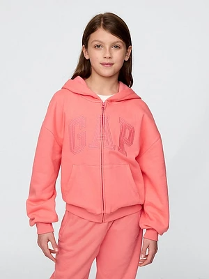 Kids Vintage Soft Oversized Logo Zip Hoodie