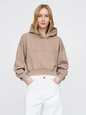 Vintage Soft Cropped Logo Hoodie