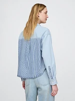 Denim Cropped Big Shirt