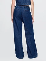 365 High Rise UltraSoft Pleated Denim Trousers