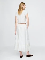 Easy Tiered Eyelet Maxi Skirt