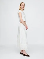 Easy Tiered Eyelet Maxi Skirt