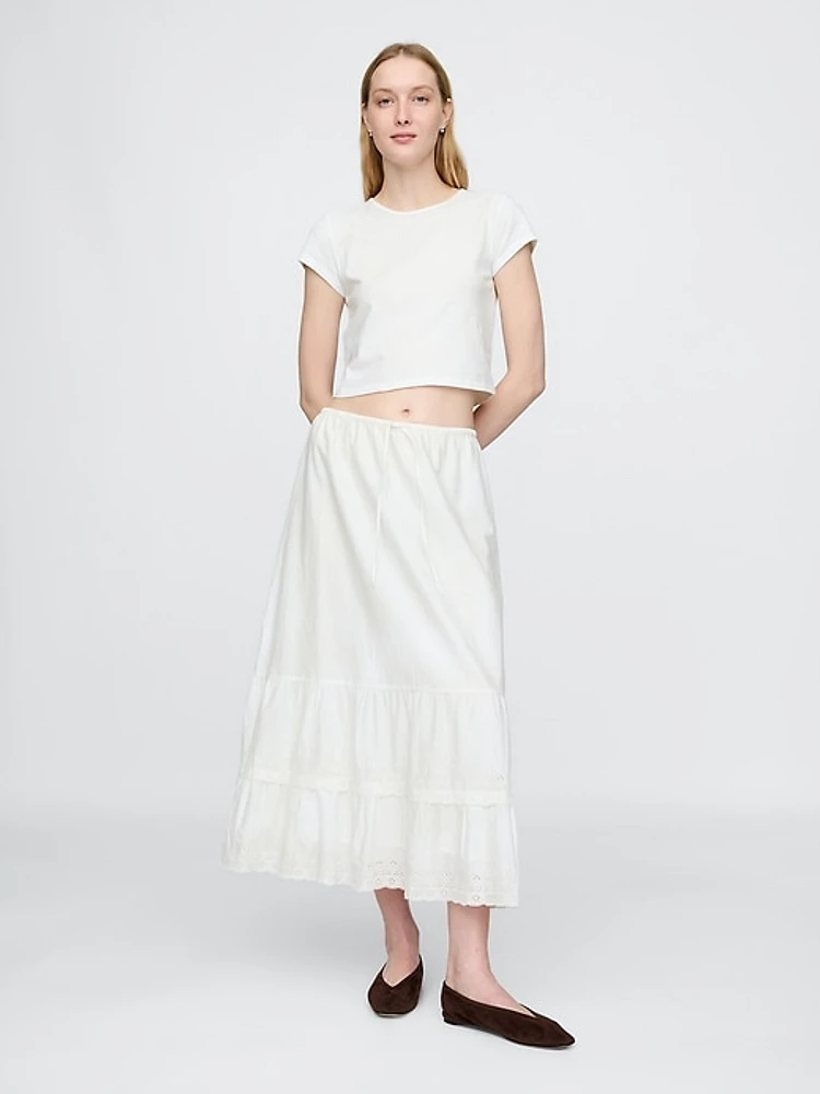 Easy Tiered Eyelet Maxi Skirt